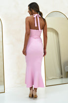 Damaris Textured Midi Dress | Pink - Oh Hello Clothing