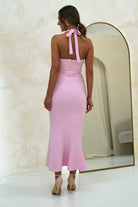 Damaris Textured Midi Dress | Pink - Oh Hello Clothing