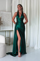 Daniella Halterneck Gown | Emerald Green | Oh Hello Clothing | XS (6)
