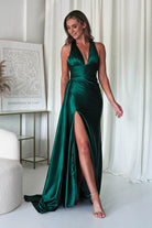 Daniella Halterneck Gown | Emerald Green | Oh Hello Clothing | XS (6)