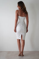 Palmira Sequin Midi Dress | White Iridescent - Oh Hello Clothing