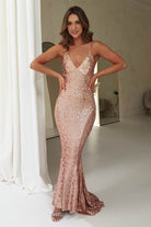 Evana Mermaid Backless Sequin Gown | Rose Gold | Oh Hello Clothing | S (8)