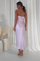 Lucia Soft Satin Slip Midi Dress | Pastel Pink - Oh Hello Clothing