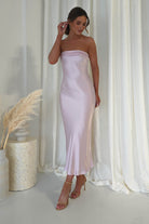 Lucia Soft Satin Slip Midi Dress | Pastel Pink - Oh Hello Clothing