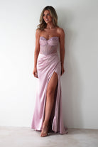 Theodora Strapless Embellished Gown | Mauve - Oh Hello Clothing