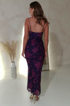 Audrie Bodycon Printed Maxi Dress | Grape | Oh Hello Clothing | XS (6)