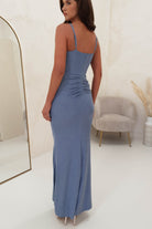 Josie Bodycon Shimmer Gown | Dusty Blue | Oh Hello Clothing | S (8)