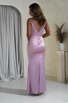 Phillipa Soft Satin Tie Stap Maxi Gown | Pink - Oh Hello Clothing