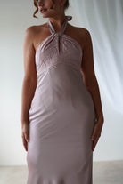Alice Satin Halterneck Gown | Rose - Oh Hello Clothing