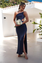Lyra Soft Matte Satin Maxi Dress | Navy | Oh Hello Clothing | XS (6)