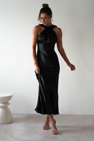 Lauryn Halter Neck Maxi Dress | Black - Oh Hello Clothing
