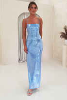 Renesmee Sequin Maxi Dress | Blue | Oh Hello Clothing | XS (6)