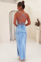 Renesmee Sequin Maxi Dress | Blue | Oh Hello Clothing | XS (6)