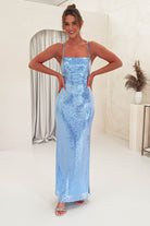 Renesmee Sequin Maxi Dress | Blue | Oh Hello Clothing | XS (6)