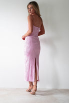 Brighton Textured Bodycon Midaxi Dress | Pink | Oh Hello Clothing | XS (6)