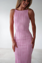 Brighton Textured Bodycon Midaxi Dress | Pink - Oh Hello Clothing
