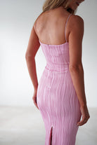 Brighton Textured Bodycon Midaxi Dress | Pink | Oh Hello Clothing | XS (6)