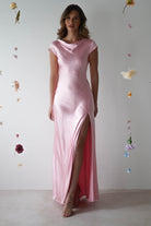 Ramona Soft Satin Maxi Dress | Pink - Oh Hello Clothing