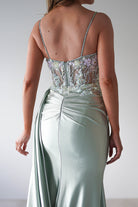 Annabel Embellished Bodycon Gown | Sage | Oh Hello Clothing | XS (6)