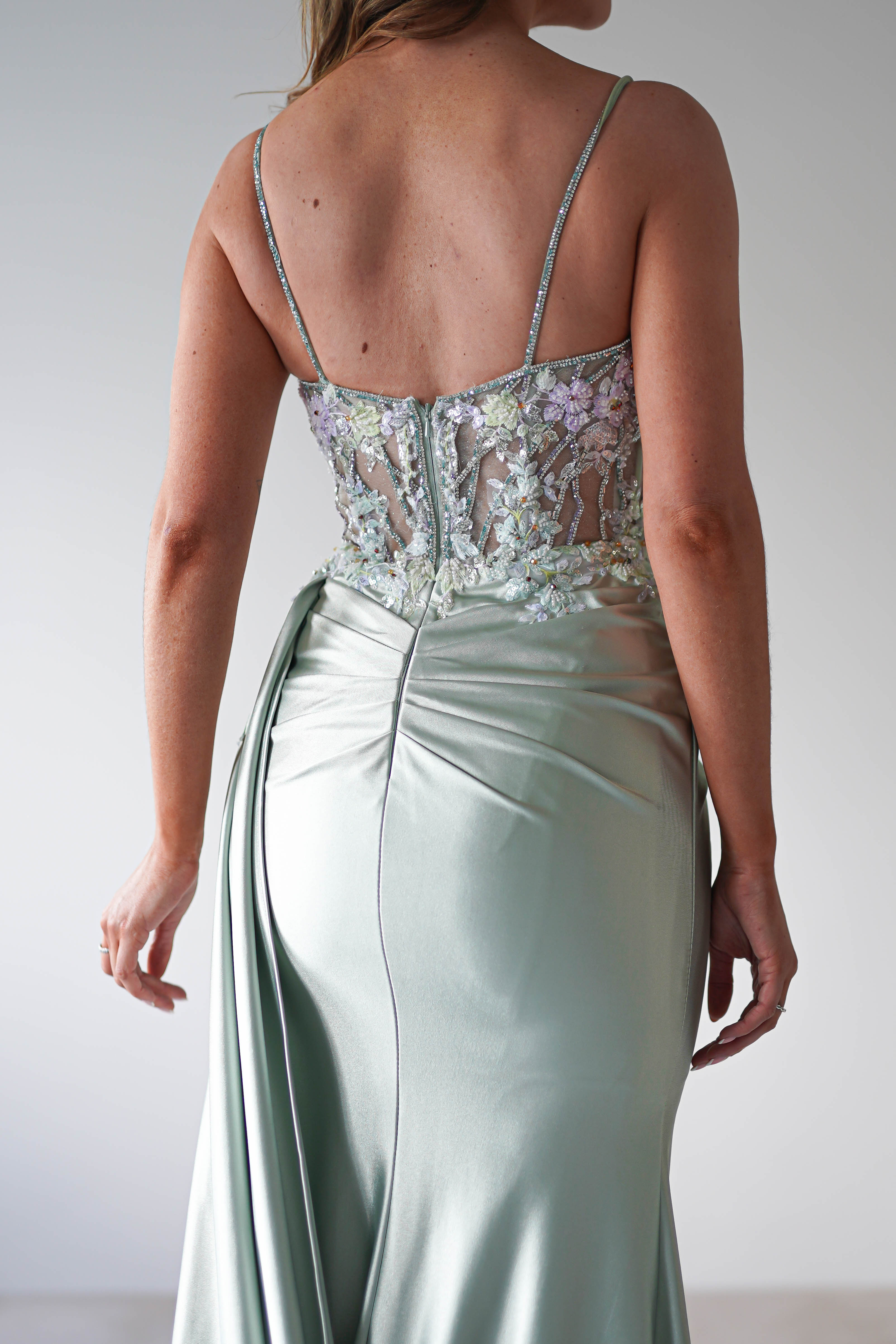 Annabel Embellished Bodycon Gown | Sage | Oh Hello Clothing | XS (6)