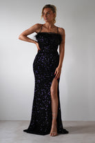 Mira Sequin Feather Maxi Gown | Black | Oh Hello Clothing | S (8)