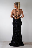 Mira Sequin Feather Maxi Gown | Black | Oh Hello Clothing | S (8)