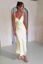 Bethanie Soft Satin Maxi Dress | Yellow | Oh Hello Clothing | XS (6)