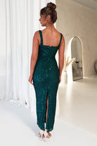 Cosette Sequin Midi Dress | Emerald Green | Oh Hello Clothing | S (8)
