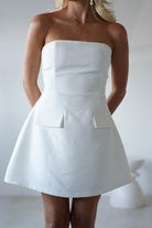 Karla Structured Strapless Mini Dress | White | Oh Hello Clothing | XS (6)