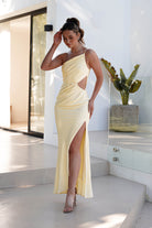 Lyra Soft Matte Satin Maxi Dress | Yellow | Oh Hello Clothing | XS (6)