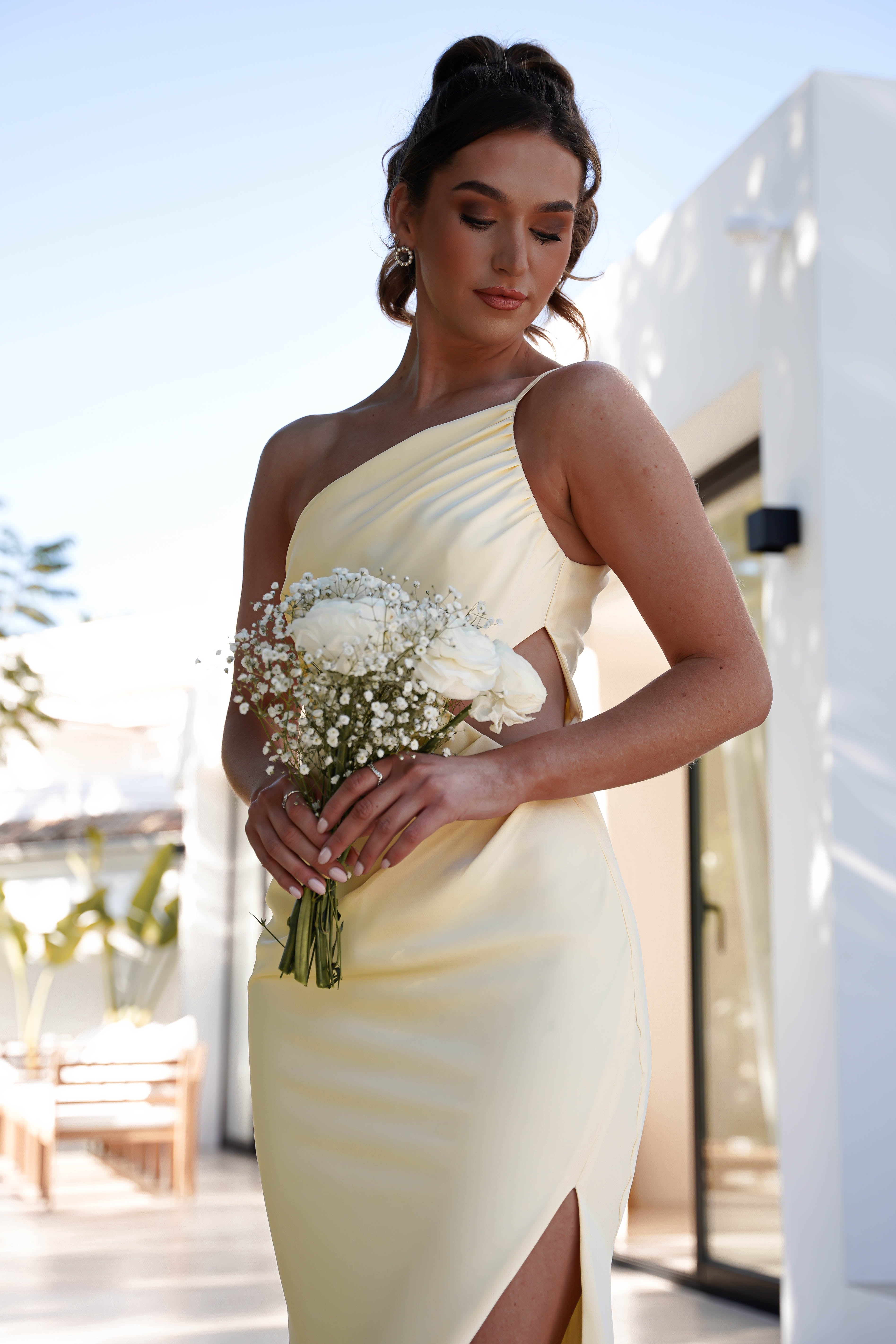Lyra Soft Matte Satin Maxi Dress | Yellow | Oh Hello Clothing | XS (6)