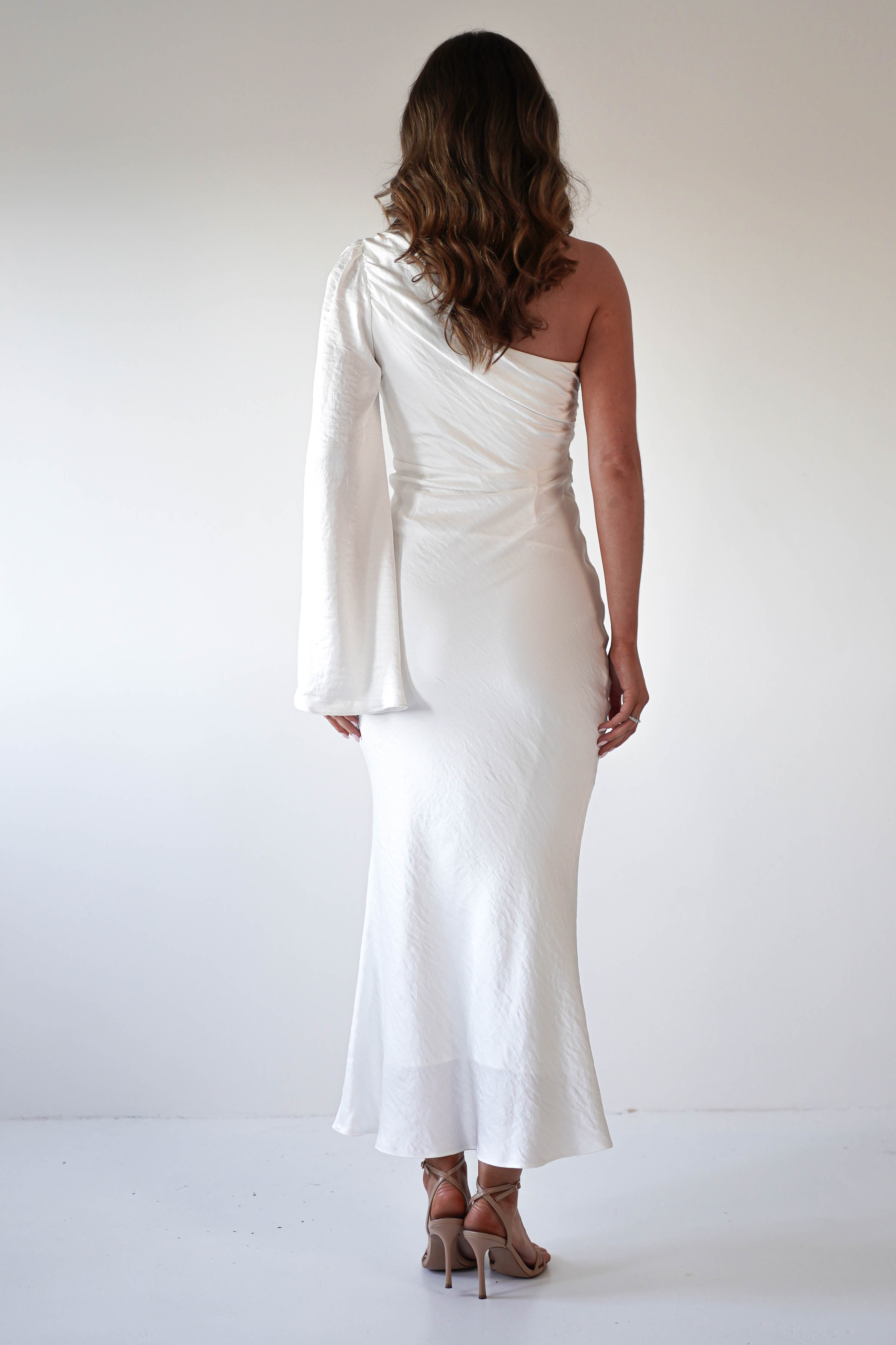 Sylvana Silky Maxi Dress | Ivory - Oh Hello Clothing