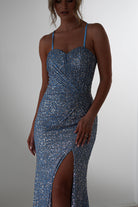 Ember Bodycon Sequin Gown | Slate Blue | Oh Hello Clothing | S (8)