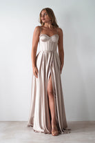 Georgia Soft Satin Maxi Gown | Champange | Oh Hello Clothing | S (8)