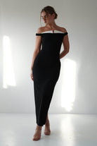 Glenda Contrast Bodycon Midaxi | Black | Oh Hello Clothing | XS (6)