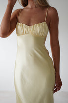 Grace Soft Satin Maxi Dress | Yellow | Oh Hello Clothing | XS (6)