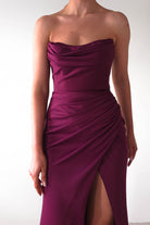 Grasie Bodycon Strapless Gown | Wine | Oh Hello Clothing | XS (6)