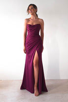 Grasie Bodycon Strapless Gown | Wine | Oh Hello Clothing | XS (6)