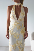 Halsey Tie Back Maxi Dress | Light Yellow | Oh Hello Clothing | XS (6)