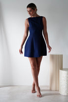 Hannah Structured Mini Dress | Navy | Oh Hello Clothing | XS (6)
