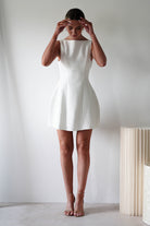 Hannah Structured Mini Dress | White | Oh Hello Clothing | XS (6)