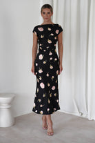 Hazel Soft Floral Maxi Dress | Black | Oh Hello Clothing | XS (6)