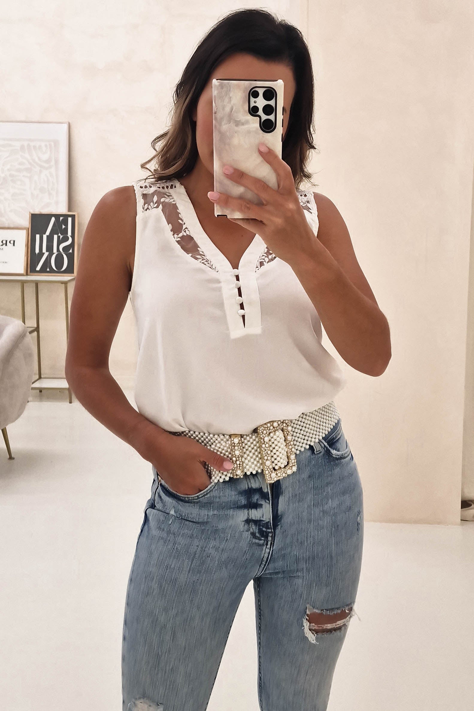 Hermie Lace Blouse | Ivory | Oh Hello Clothing | S (8)