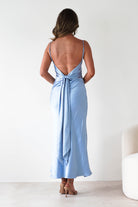 Hermie Silky Satin Maxi Dress | Blue | Oh Hello Clothing | XS (6)