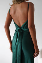 Hermie Silky Satin Maxi Dress | Forest Green | Oh Hello Clothing | XS (6)
