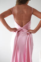 Hermie Silky Satin Maxi Dress | Pink | Oh Hello Clothing | XS (6)