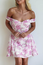 Hollie Floral Mini Dress | Pink Print | Oh Hello Clothing | XS (6)
