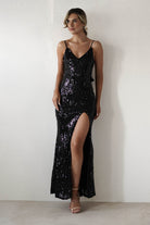Izara Sequin Maxi Dress | Black | Oh Hello Clothing | S (8)