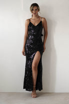 Izara Sequin Maxi Dress | Black | Oh Hello Clothing | S (8)