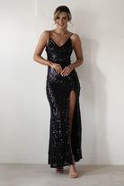 Izara Sequin Maxi Dress | Black | Oh Hello Clothing | S (8)